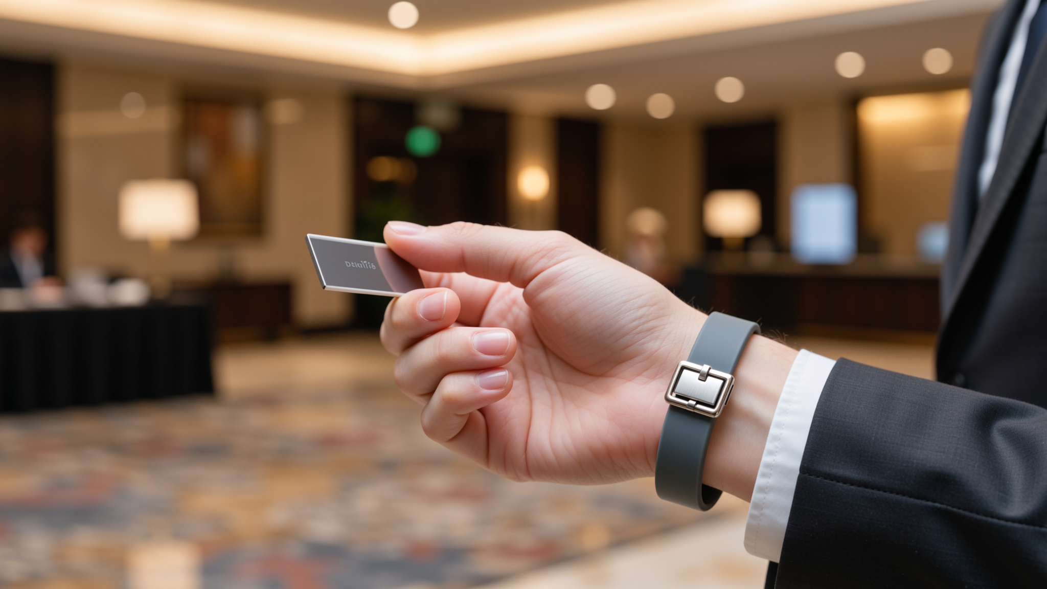 Visitor badge and registration interface on a smartphone screen