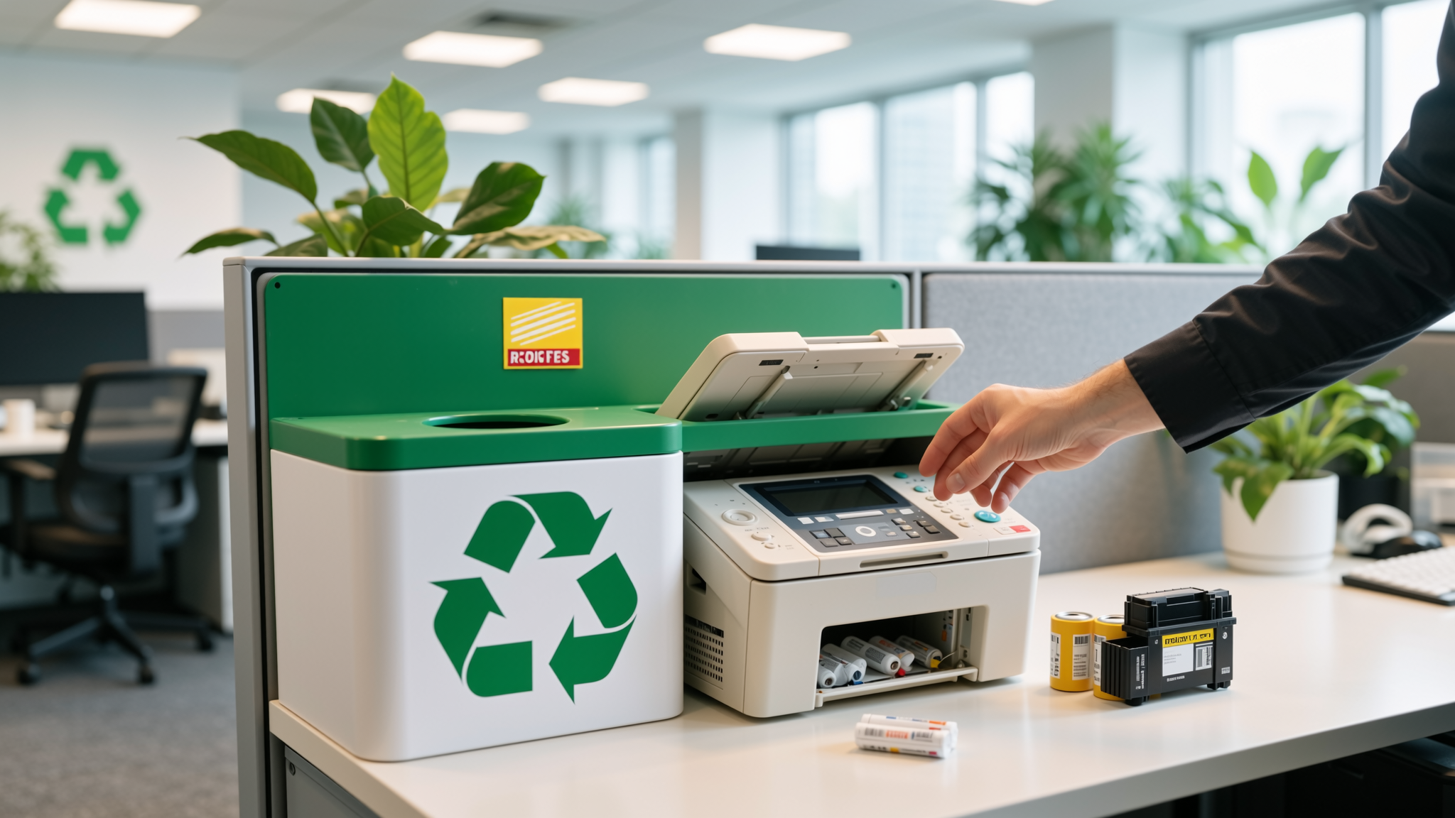 Green recycling facility representing sustainable steel manufacturing practices